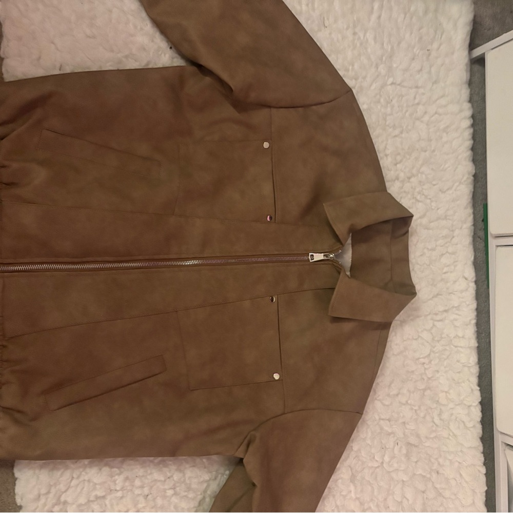 brown tannish leather jacket